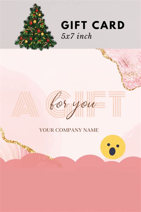 Gift Certificate Template, Printable Editable Gift Card Template, 5x7 Pink Gift Voucher, Modern ...
