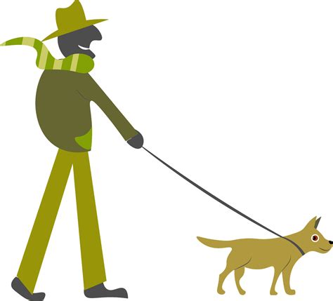 Man walking a dog on a leash illustration vector on white background 34512488 Vector Art at Vecteezy