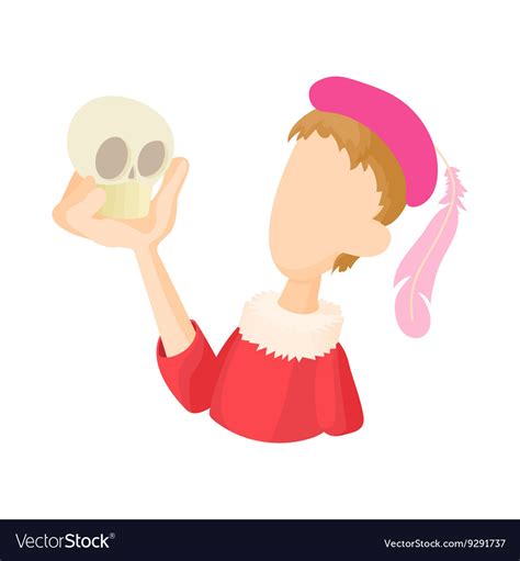 Hamlet actor icon in cartoon style Royalty Free Vector Image