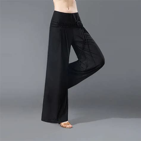 Ballroom Latin Dance Pants Adult Long Loose Trousers Lady's Samba Rumba Training Dancing Clothes ...