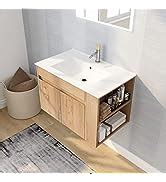 Amazon.com: SSLine Wall Mounted Bathroom Vanity with Sink Modern 24 ...