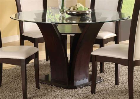 Round Glass Top Dining Table Wood Base - Ideas on Foter