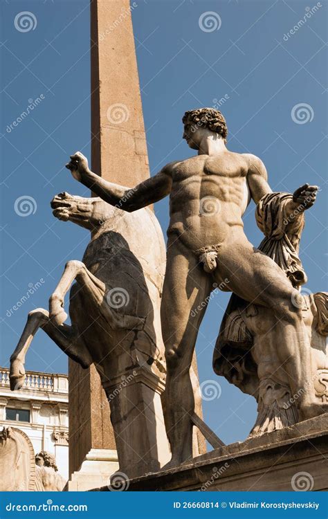 Statues of Castor and Pollux Stock Photo - Image of monument, roman ...