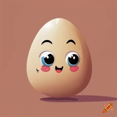 Cute cartoon of an egg on Craiyon