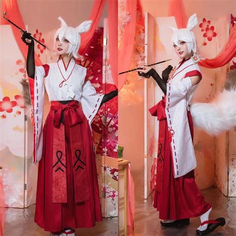 Kaufe Spiel Genshin Impact Lnazuma Kitsune Saiguu Cosplay Kimono Kleid ...