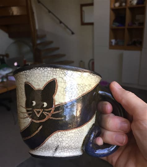 Artushka cat tea mug ceramic ceramics handmade cuddling ki… | Flickr