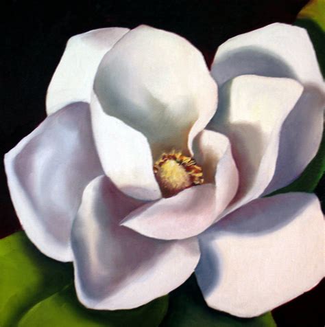 May Magnolia - SOLD | Flower art, Flower painting, Acrylic painting flowers