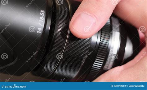 Focusing Lens of Digital Camera. Camera Lens Zoom. Changing Focal Length Stock Photo - Image of ...