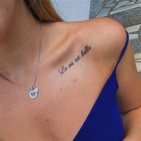 Collar Bone Tattoo Quotes Meaningful Small Shoulder Tattoos For Females ...