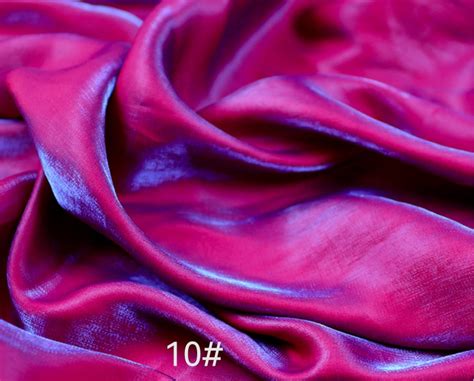 1 Yard Red Blue Iridescent Cotton Silk Fabric,gradient Color Fabric,soft and Smooth Well Drap ...