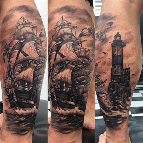 Pirate Ship Tattoo Sleeve