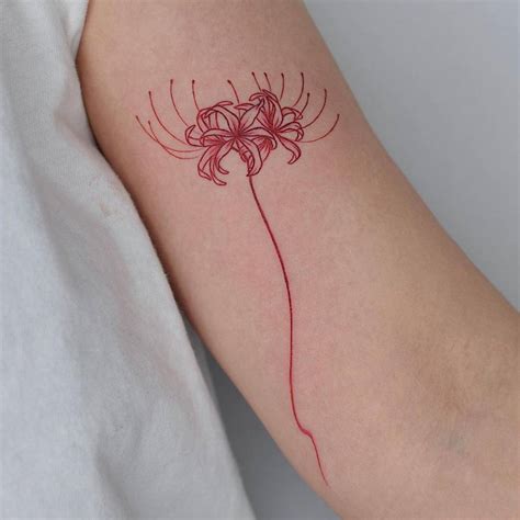 Tokyo Ghoul inspired red spider lily tattoo on the