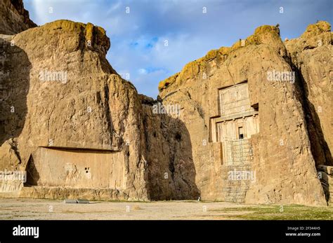 The tomb of Xerxes I, the fourth King of Kings of the Achaemenid Empire of ancient Persia, at ...