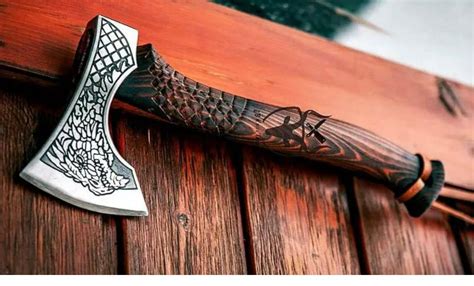 Custom Handmade Axe Laser fc320 Etching on Blade Engraved Wood Handle