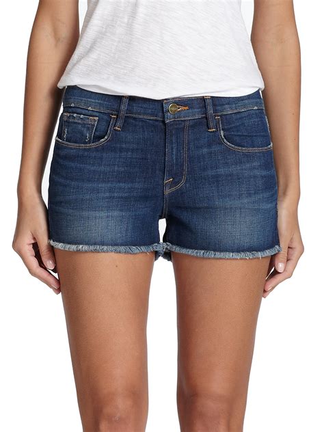 women's blue jean shorts