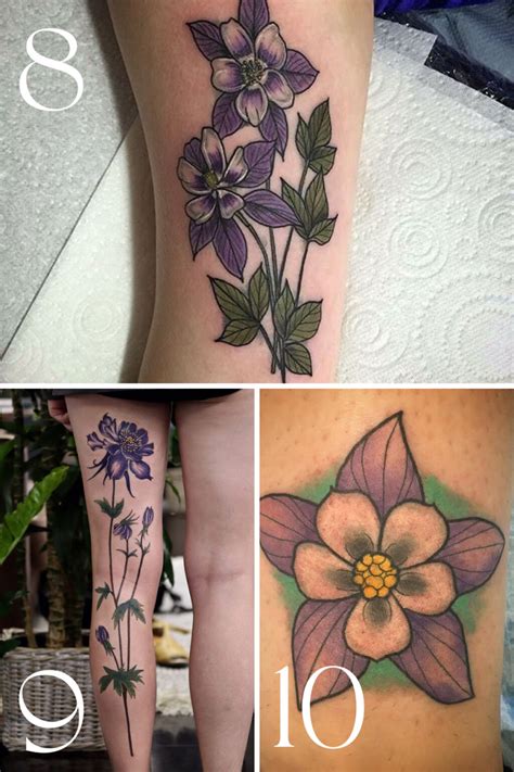 Colorado Columbine Flower Tattoo Ideas - Tattoo Glee