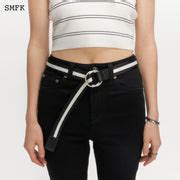 Compass Black Striped Buckle Belt | SMFK Official