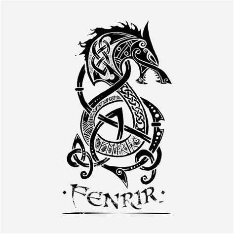 Black Fenrir Wolf in 2021 | Scandinavian tattoo, Norse tattoo, Nordic ...