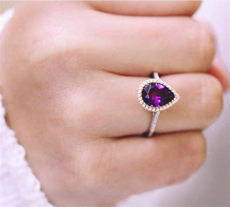 Amethyst And Diamond Classic Ring