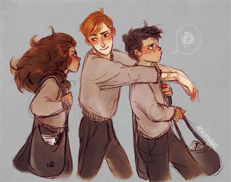 Hermione, Ron and Harry by Natello's Art Harry Potter Hermione, Harry Potter Fan Art, Hermione ...