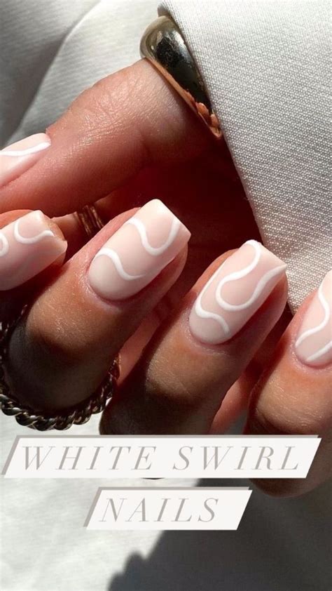 White Swirl Nails | Nails, Gel nails, Nail designs