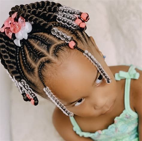 Adorable Braided Ponytail with Twist and Cute Hair Accessories