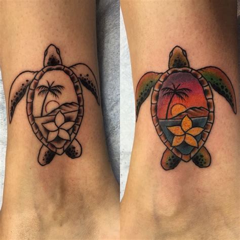 Sea Turtle Tattoo With Flowers - Tattoo Mastery Academy