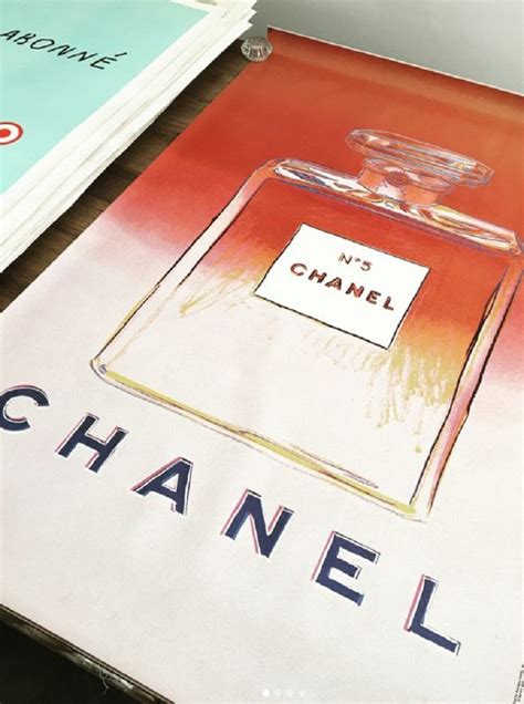 Chanel Andy Warhol PINK Original Vintage Poster | Etsy