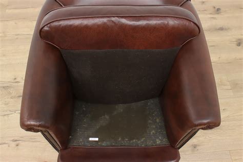 European Vintage Leather Club or Office Chair, Nailhead Trim