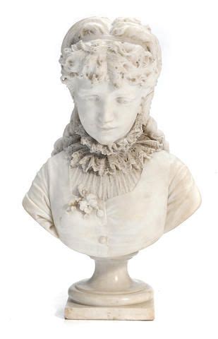 An Italian carved marble bust of a girl Antonio Argenti (Italian, 1845 1916)circa 1883 ...