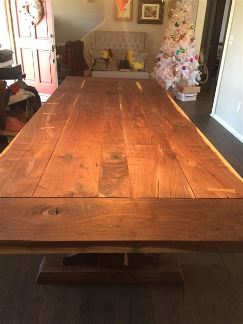 Rustic Walnut dining room table, hickory bowties, crafted by derrick idbeis Walnut Dining Room ...
