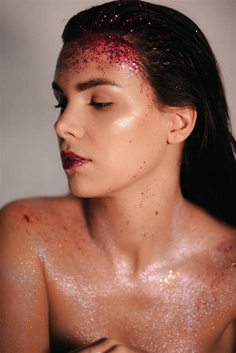 A Woman with Glitter Makeup · Free Stock Photo