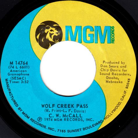 C.W. McCall - Wolf Creek Pass (Vinyl, 7", 45 RPM, Single) | Discogs