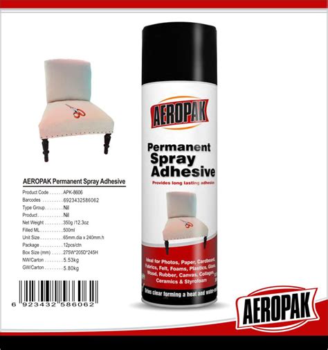 Adhesive Clinging Upholstery Spray Glue Low Mist For Wood / Glass / Paper