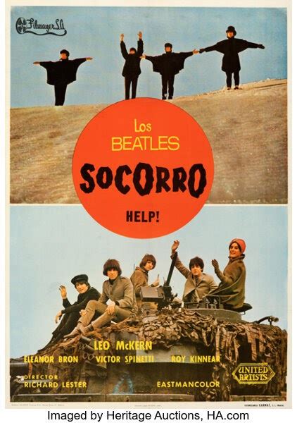 Vintage Beatles "Help!" movie poster, Spain