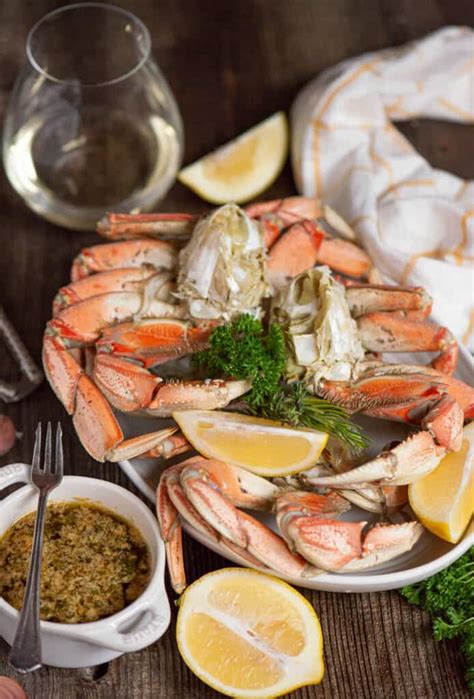 Steamed Dungeness Crab Legs with Garlic Herb Butter