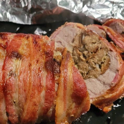 Bacon Wrapped Stuffed Pork Tenderloin Recipe