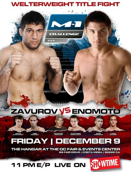 MMA DUDE: M-1 Challenge XXX: Shamil Zavurov vs. Yasubey Enomoto II Results