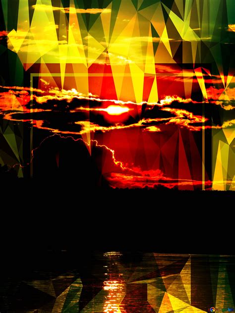 Download free picture Beautiful sunset water Polygonal abstract geometrical background with ...