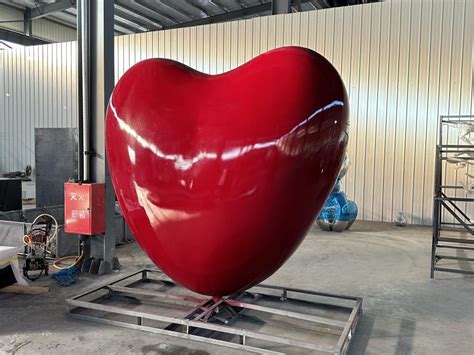 Giant red heart metal art sculpture for sale custom sculpture DZ-247