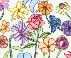 flowers bee and butterfly | drawing by Joshua Plemons aka DJ… | Flickr