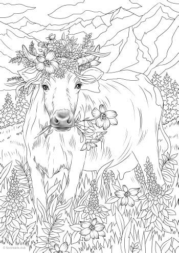 Cow in Flowers – Favoreads Coloring Club