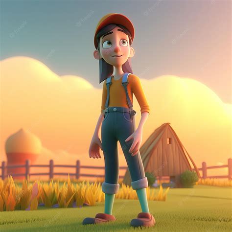 Premium AI Image | A Farmer Cartoon Character