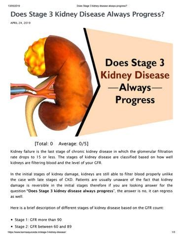 Does Stage 3 kidney disease always progress by Kidney treatment in Ayurveda - Issuu