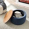 Amazon.com: DKLGG Round Storage Ottoman, 3 in 1 Function Ottoman Coffee Table for Living Room ...