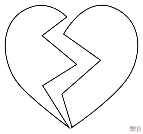 Broken Heart Emoji coloring page | Free Printable Coloring Pages