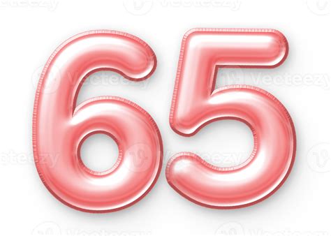 65 Number Balloon Pink 24652407 PNG