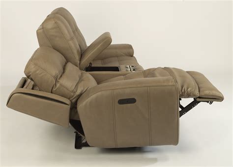 Wicklow Leather Power Reclining Loveseat with Console and Power ...