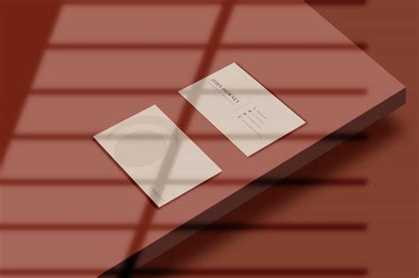 Premium PSD | Modern business card mockup with shadow mockup