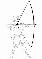 Archer Coloring Archery Elven Girl Drawing Clipart Svg Pages Arrow Pose  sketch template